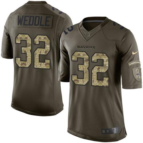 Nike Ravens #32 Eric Weddle Green Men's Stitched NFL Limited Salute to Service Jersey
