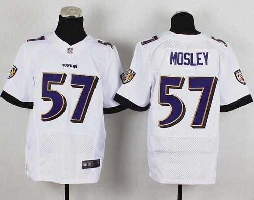 Nike Ravens #57 C.J. Mosley White Men's Stitched NFL New Elite Jersey