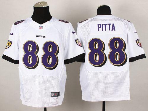 Nike Ravens #88 Dennis Pitta White Men's Stitched NFL New Elite Jersey