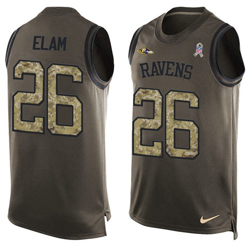 Nike Ravens #26 Matt Elam Green Men's Stitched NFL Limited Salute To Service Tank Top Jersey