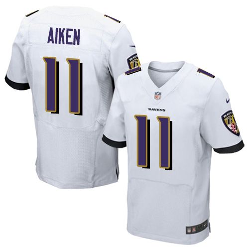Nike Ravens #11 Kamar Aiken White Men's Stitched NFL New Elite Jersey
