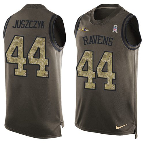 Nike Ravens #44 Kyle Juszczyk Green Men's Stitched NFL Limited Salute To Service Tank Top Jersey