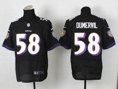Nike Ravens #58 Elvis Dumervil Black Alternate Men's Stitched NFL New Elite Jersey