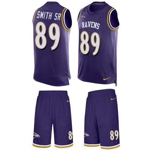 Nike Ravens #89 Steve Smith Sr Purple Team Color Men's Stitched NFL Limited Tank Top Suit Jersey