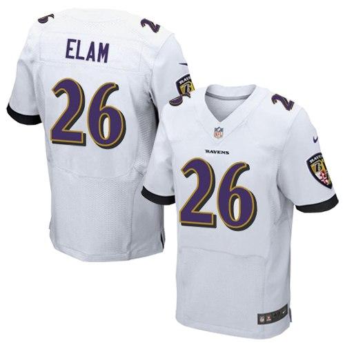 Nike Ravens #26 Matt Elam White Men's Stitched NFL New Elite Jersey