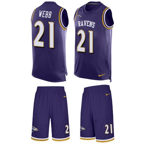 Nike Ravens #21 Lardarius Webb Purple Team Color Men's Stitched NFL Limited Tank Top Suit Jersey