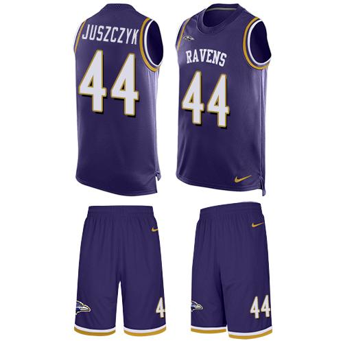 Nike Ravens #44 Kyle Juszczyk Purple Team Color Men's Stitched NFL Limited Tank Top Suit Jersey