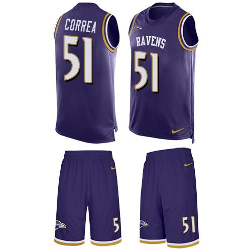 Nike Ravens #51 Kamalei Correa Purple Team Color Men's Stitched NFL Limited Tank Top Suit Jersey