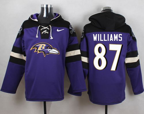 Nike Ravens #87 Maxx Williams Purple Player Pullover NFL Hoodie