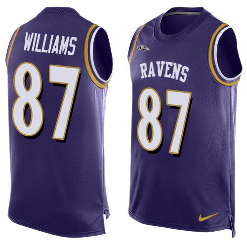 Nike Ravens #87 Maxx Williams Purple Team Color Men's Stitched NFL Limited Tank Top Jersey