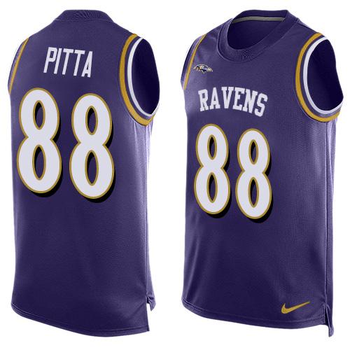 Nike Ravens #88 Dennis Pitta Purple Team Color Men's Stitched NFL Limited Tank Top Jersey