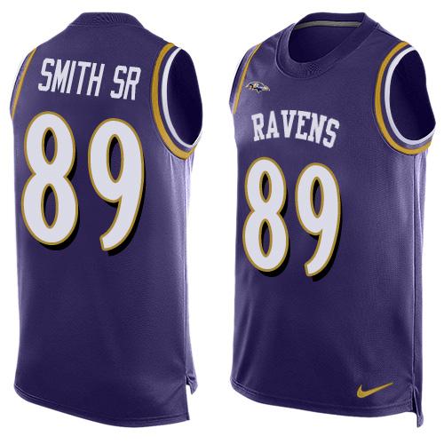 Nike Ravens #89 Steve Smith Sr Purple Team Color Men's Stitched NFL Limited Tank Top Jersey