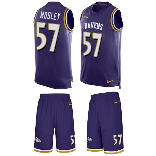 Nike Ravens #57 C.J. Mosley Purple Team Color Men's Stitched NFL Limited Tank Top Suit Jersey