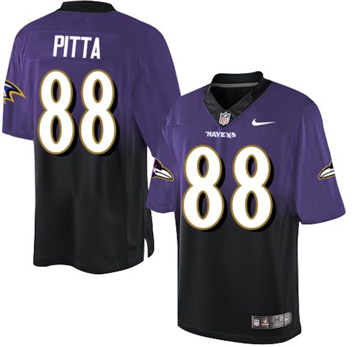 Nike Ravens #88 Dennis Pitta Purple/Black Men's Stitched NFL Elite Fadeaway Fashion Jersey