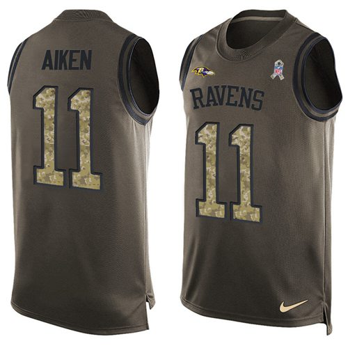 Nike Ravens #11 Kamar Aiken Green Men's Stitched NFL Limited Salute To Service Tank Top Jersey