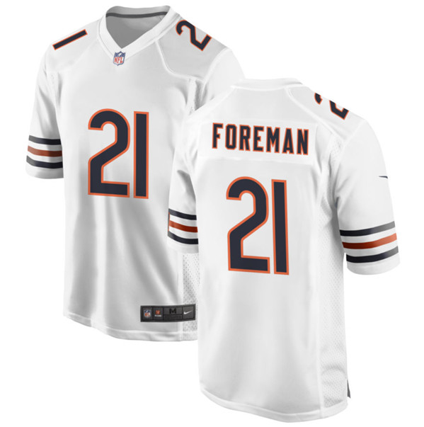 Men's Chicago Bears #21 D'Onta Foreman White Football Stitched Game Jersey