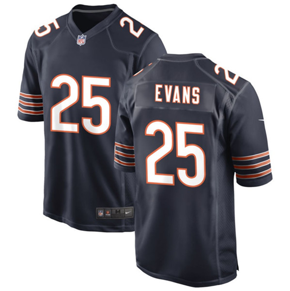 Men's Chicago Bears #25 Darrynton Evans Navy Football Stitched Game Jersey