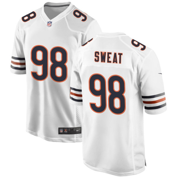 Men's Chicago Bears #98 Montez Sweat White Football Stitched Game Jersey