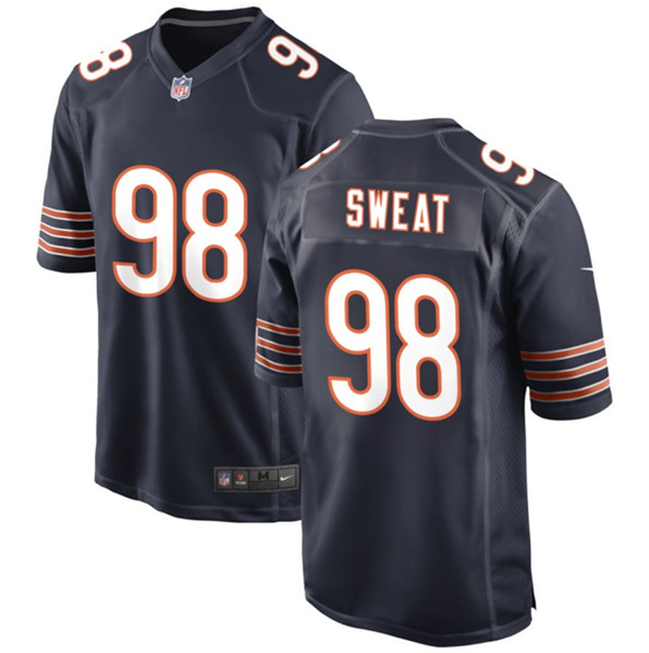 Men's Chicago Bears #98 Montez Sweat Navy Football Stitched Game Jersey