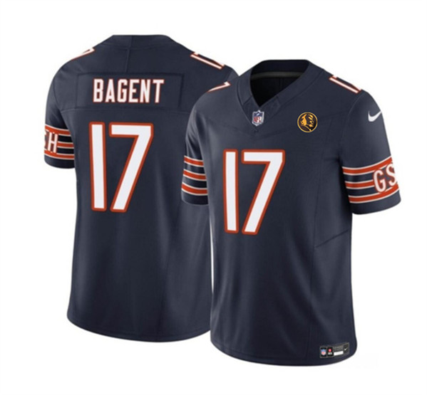 Men's Chicago Bears #17 Tyson Bagent Navy 2023 F.U.S.E. With John Madden Patch Vapor Limited Football Stitched Jersey