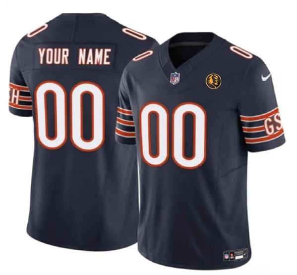 Men's Chicago Bears Active Player Custom Navy 2023 F.U.S.E. With John Madden Patch Vapor Limited Football Stitched Jersey