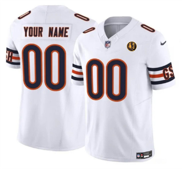 Men's Chicago Bears Active Player Custom White 2023 F.U.S.E. With John Madden Patch Vapor Limited Football Stitched Jersey