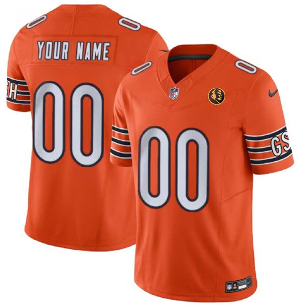 Men's Chicago Bears Active Player Custom Orange 2023 F.U.S.E. With John Madden Patch Vapor Limited Football Stitched Jersey