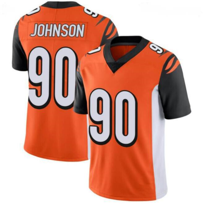 Men's Bengals #90 Michael Johnson Orange Vapor Stitched Football Jersey