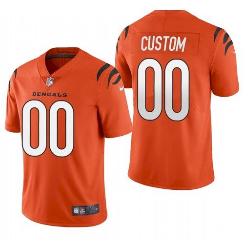 Men's Cincinnati Bengals Personalized 2021 Front Name Back Name Only Orange Vapor Untouchable Limited Stitched Jersey