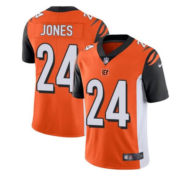Men's Bengals #24 Adam Jones Orange Vapor Stitched Limited Jersey