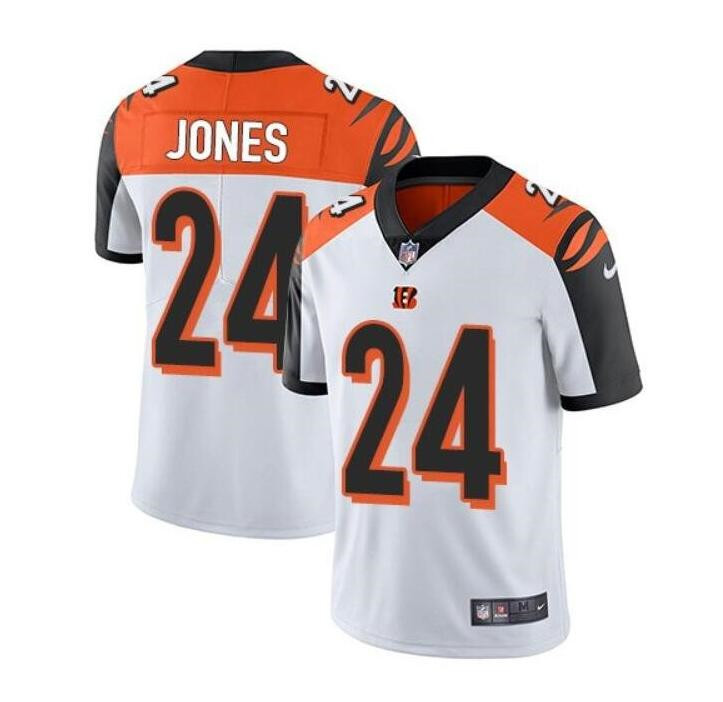 Men's Bengals #24 Adam Jones Vapor White Stitched Limited Jersey