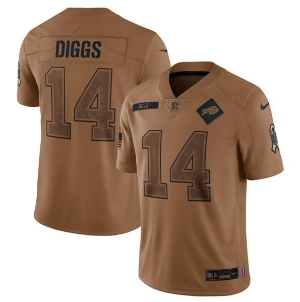 Men's Buffalo Bills #14 Stefon Diggs 2023 Brown Salute To Service Limited Football Stitched Jersey