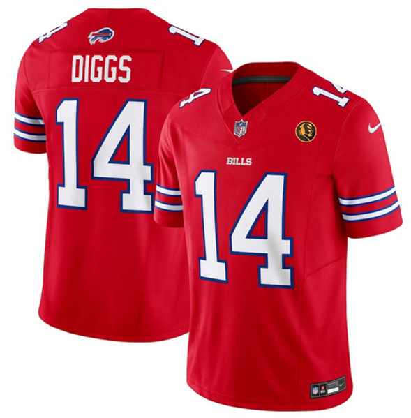 Men's Buffalo Bills #14 Stefon Diggs Red 2023 F.U.S.E. With John Madden Patch Vapor Limited Football Stitched Jersey