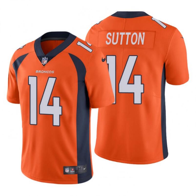 Men's Denver Broncos #14 Courtland Sutton Orange Vapor Limited Stitched Football Jersey