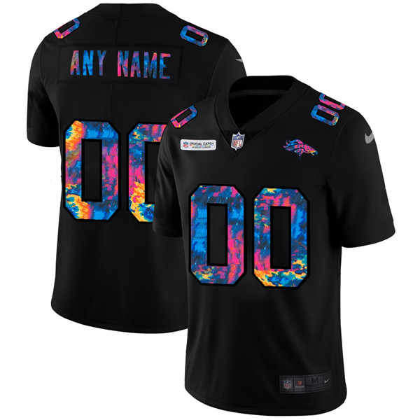 Men's Denver Broncos ACTIVE PLAYER Custom 2020 Black Crucial Catch Limited Stitched Jersey