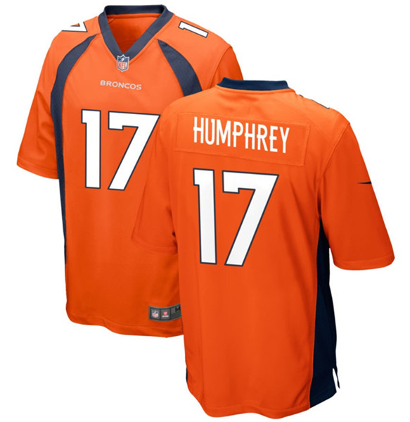 Men's Denver Broncos #17 Lil'Jordan Humphrey Orange Football Stitched Game Jersey