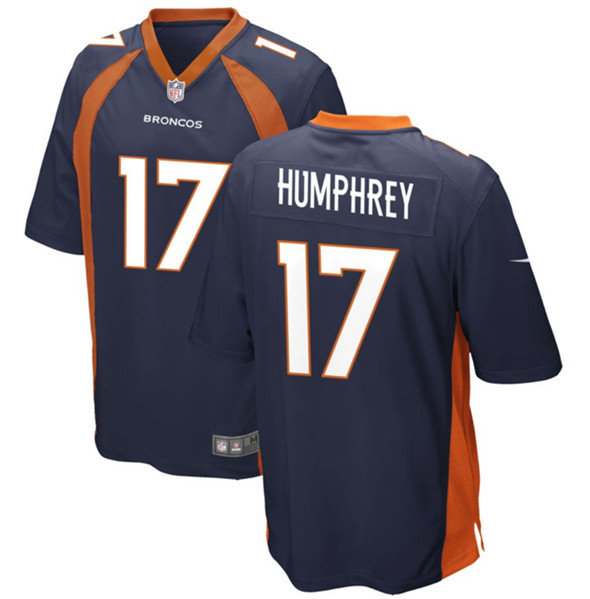 Men's Denver Broncos #17 Lil'Jordan Humphrey Navy Football Stitched Game Jersey