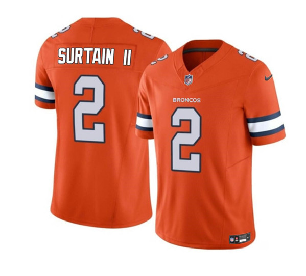 Men's Denver Broncos #2 Pat Surtain II Orange 2023 F.U.S.E. Vapor Untouchable Football Stitched Jersey