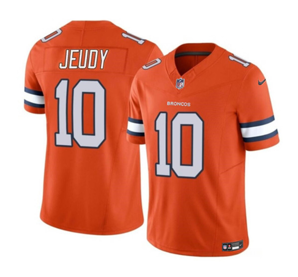 Men's Denver Broncos #10 Jerry Jeudy Orange 2023 F.U.S.E. Vapor Untouchable Football Stitched Jersey
