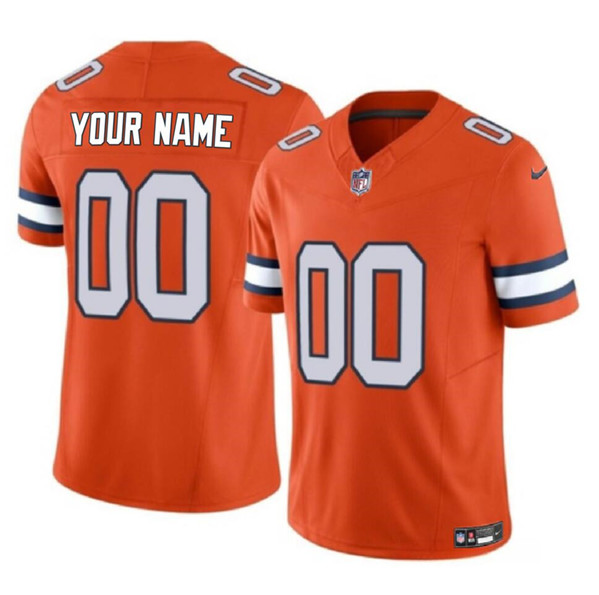 Youth Denver Broncos Active Player Custom Orange 2023 F.U.S.E. Vapor Untouchable Limited Football Stitched Jersey
