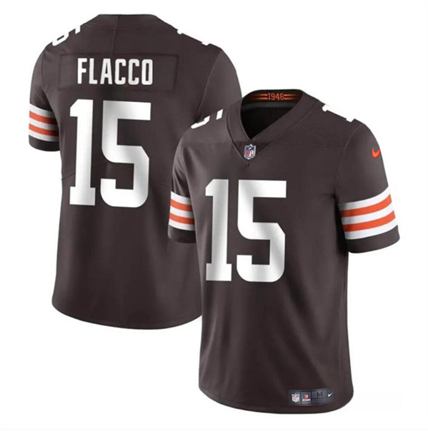 Men's Cleveland Browns #15 Joe Flacco Brown Vapor Untouchable Limited Football Stitched Jersey