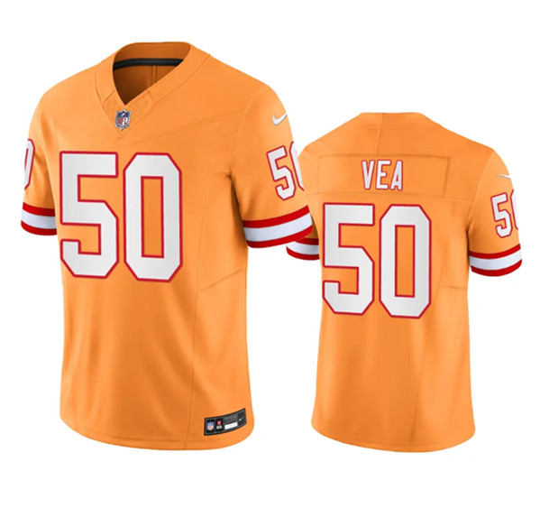 Men's Tampa Bay Buccaneers #50 Vita Vea Orange 2023 F.U.S.E. Throwback Limited Stitched Jersey