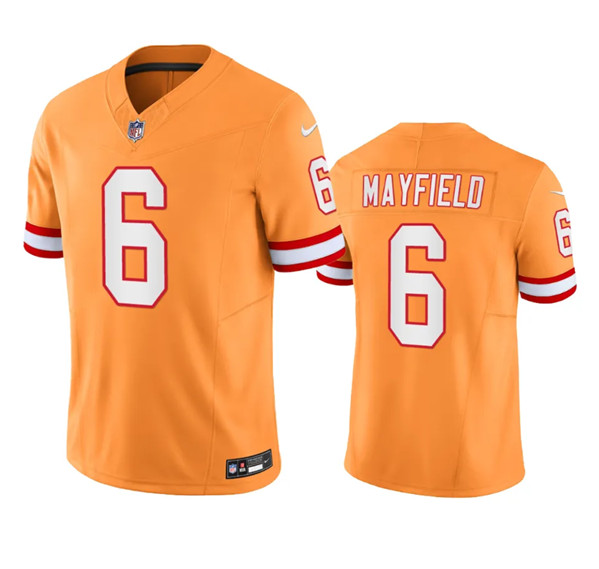 Men's Tampa Bay Buccaneers #6 Baker Mayfield Orange 2023 F.U.S.E. Throwback Limited Stitched Jersey