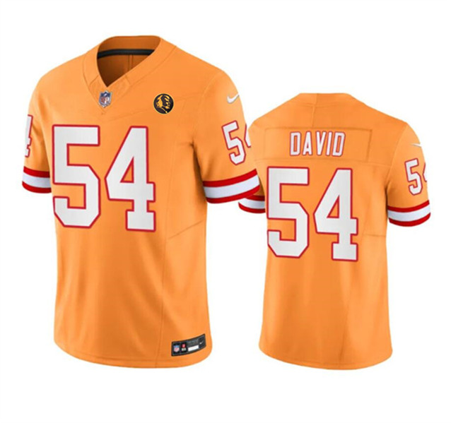 Men's Tampa Bay Buccaneers #54 Lavonte David Orange 2023 F.U.S.E. Throwback With John Madden Patch Vapor Limited Football Stitched Jersey
