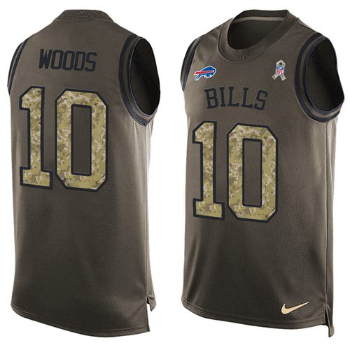 Nike Bills #10 Robert Woods Green Men's Stitched NFL Limited Salute To Service Tank Top Jersey