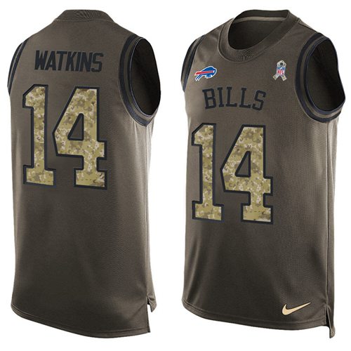 Nike Bills #14 Sammy Watkins Green Men's Stitched NFL Limited Salute To Service Tank Top Jersey