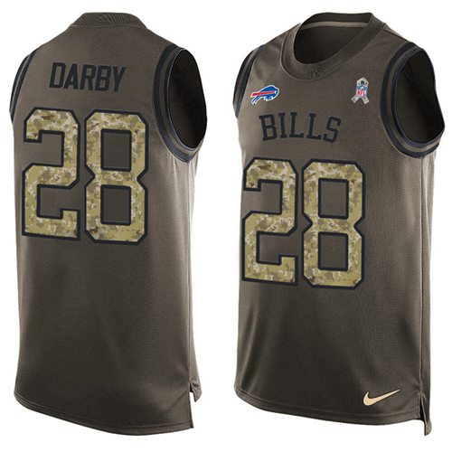 Nike Bills #28 Ronald Darby Green Men's Stitched NFL Limited Salute To Service Tank Top Jersey