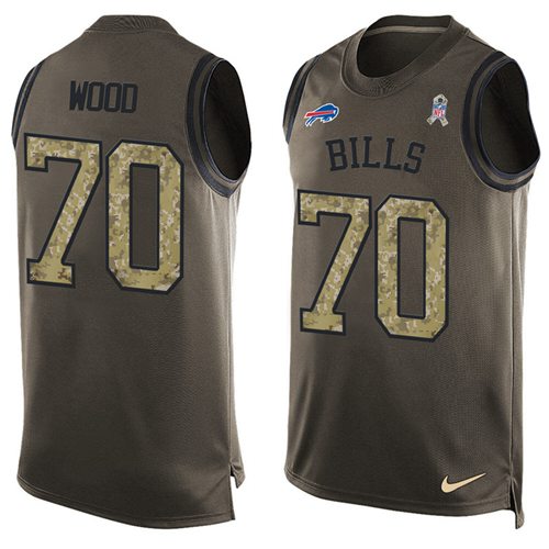 Nike Bills #70 Eric Wood Green Men's Stitched NFL Limited Salute To Service Tank Top Jersey