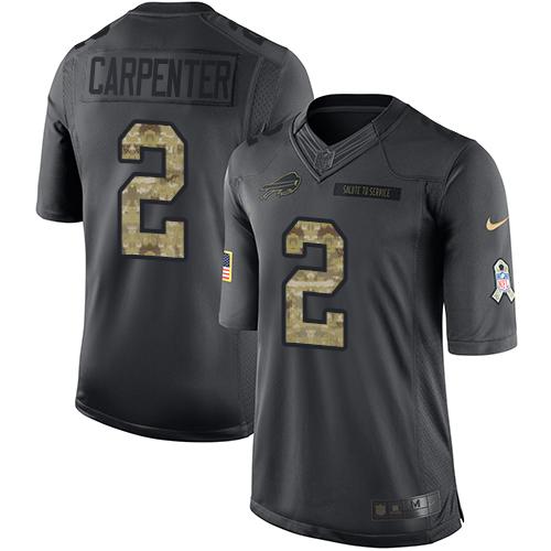 Nike Bills #2 Dan Carpenter Black Men's Stitched NFL Limited 2016 Salute To Service Jersey