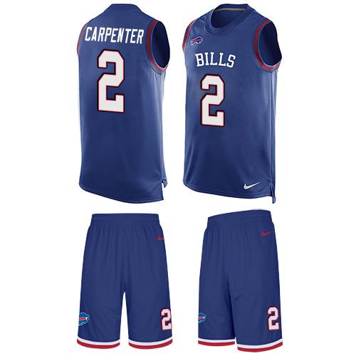 Nike Bills #2 Dan Carpenter Royal Blue Team Color Men's Stitched NFL Limited Tank Top Suit Jersey